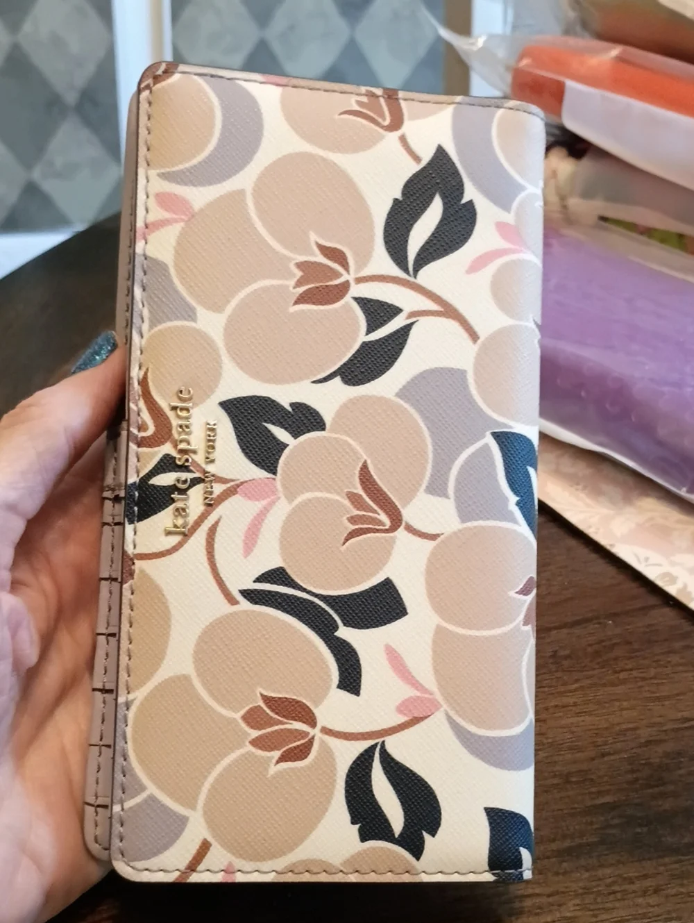 kate spade floral bifold wallet